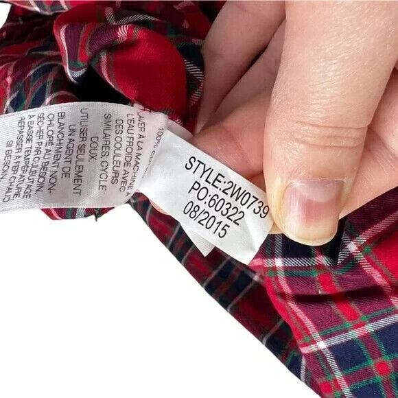 Vineyard Vines Party Plaid Flannel Button Down Style 2W0739 Women's - Picture 5 of 9